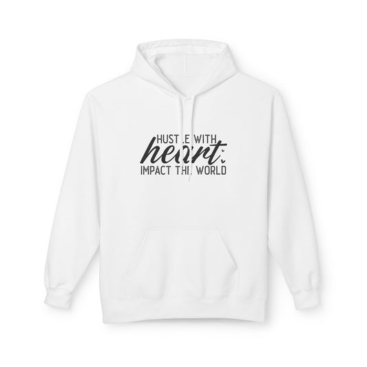 Innovative Hustle Heart Hoodie - Unisex Fleece, Motivational Gift, Casual Wear, Empowerment Apparel, Perfect for Gift Giving
