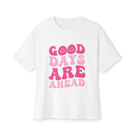 Positive Vibes Oversized Tee - Unisex Boxy T-Shirt with 'Good Days Are Ahead' Design, Casual Wear, Gift for Her, Summer Outfit, Feel [...]